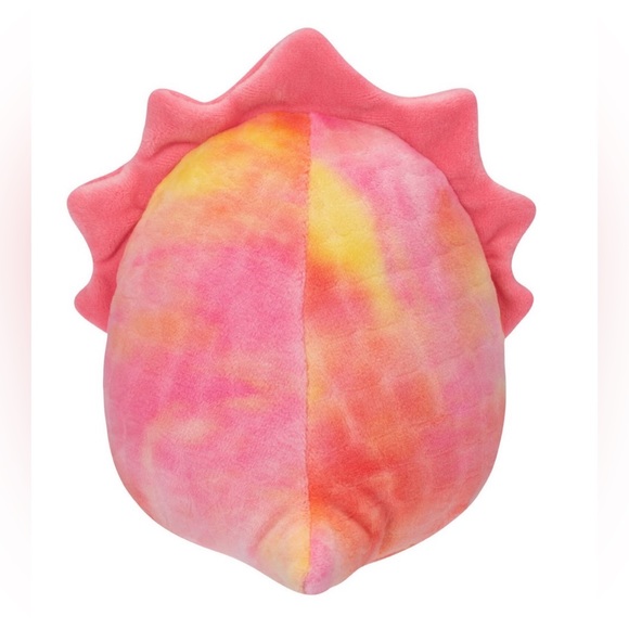 Squishmallow Trinity the Pink Triceratops. Trinity is a tie-dyed dinosaur - Picture 5 of 8